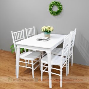 Tiffany Dining Table Set With Modern White Duco