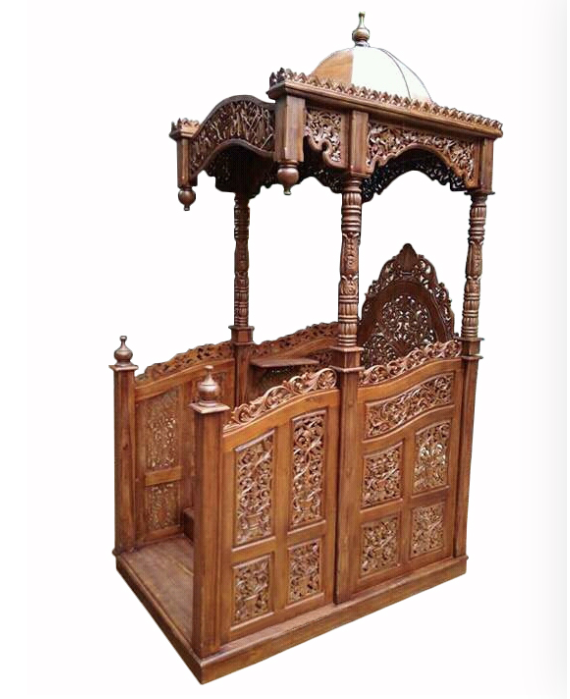 Mimbar masjid arrazi kayu jati